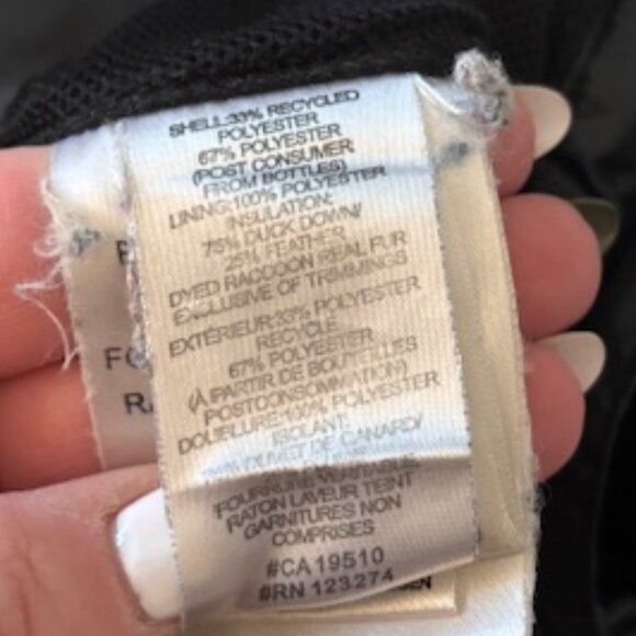 LOLE Limited Edition Long Puffer Jacket size M Real Fur Trim - Picture 9 of 10